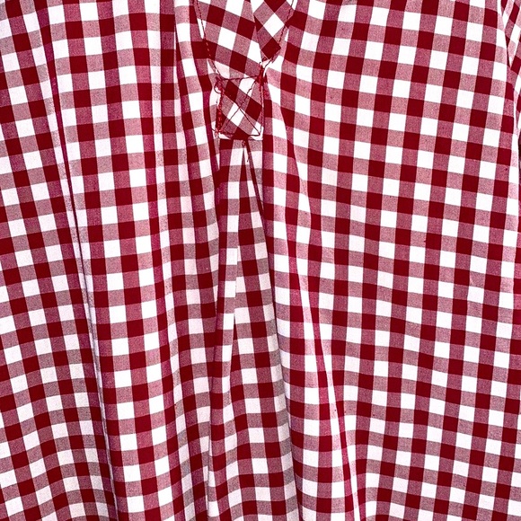 Crown & Ivy Burgundy Gingham Plaid Shirt M - Picture 3 of 6